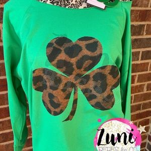 Leopard shamrock sweater